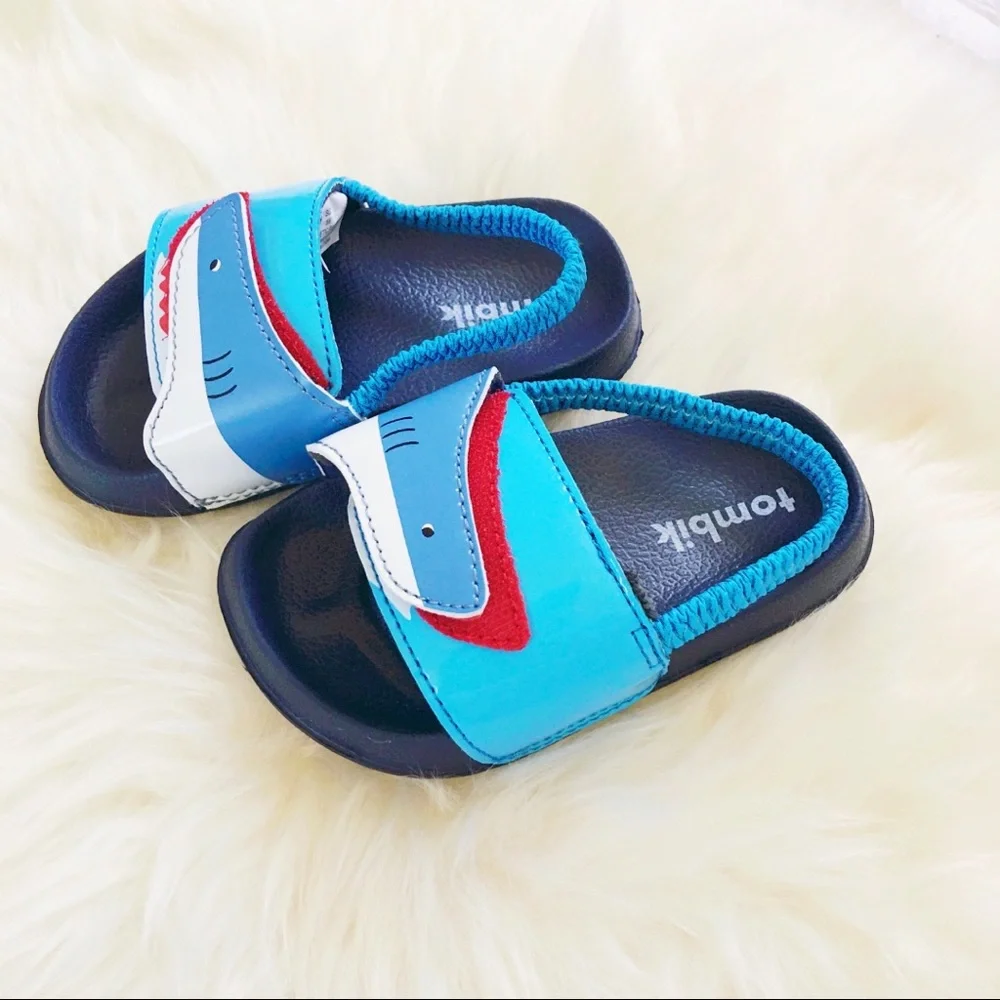Shark sandals, toddler size 5/6